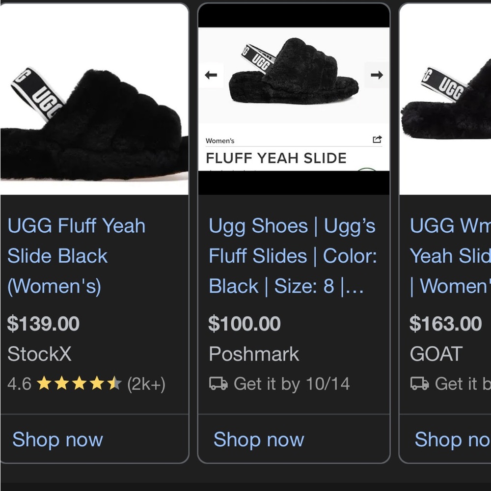 UGG Fluff Yeah Slide in Black